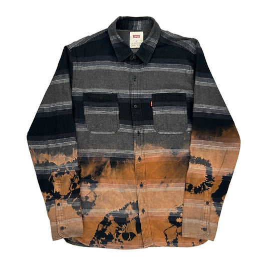 Levis Tie-Dye Flannel Shirt - Medium Black Cotton