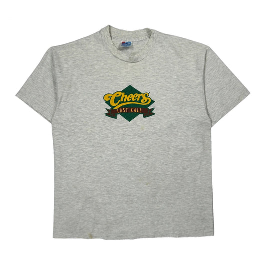 Cheers Last Call Hanes Graphic T-Shirt - XL Grey Cotton