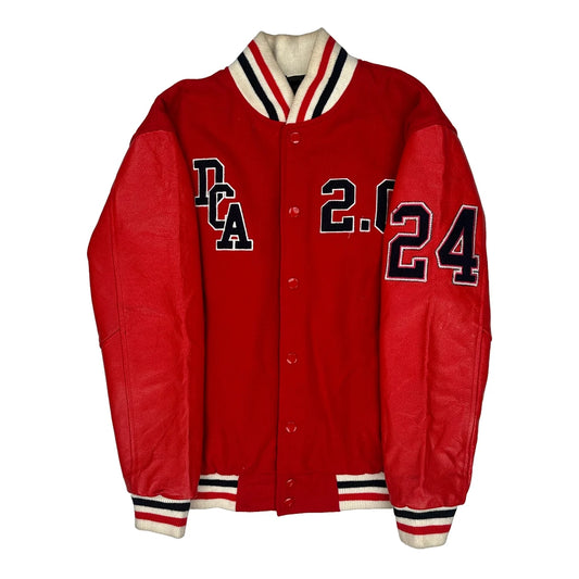 Dream Chaser Academy Dux Back College Varsity Jacket - Medium Red Cotton
