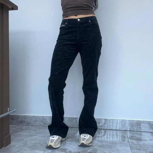 Krizia Embroidered Jeans - 29W UK 8 Black Cotton