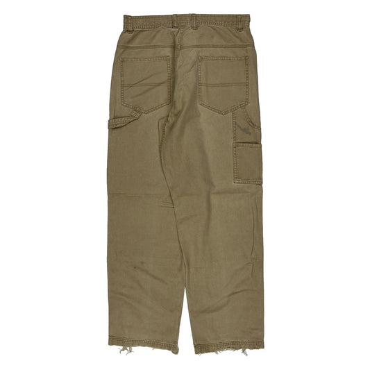 Oobe Double Knee Carpenter Trousers - 29W 30L Beige Cotton