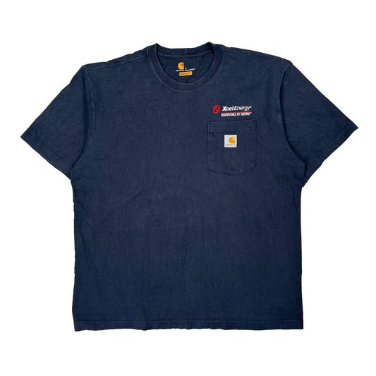 Vintage Xcel Energy Carhartt T-Shirt - Large Blue Cotton