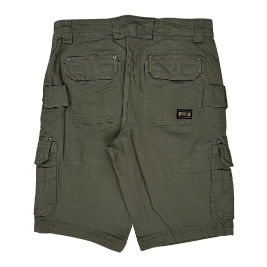 Duluth Cargo Shorts - 34W 13L Green Cotton