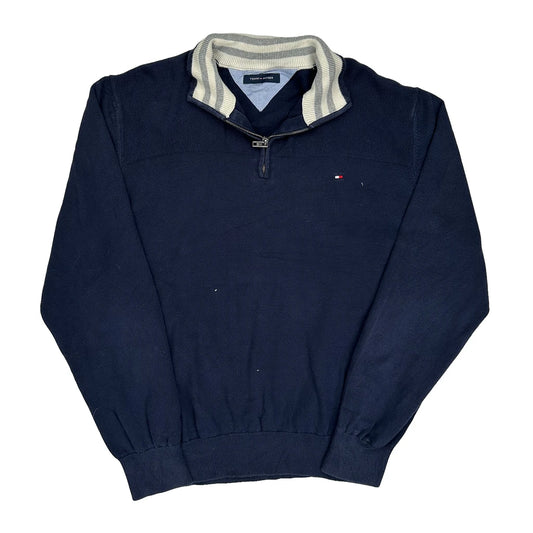 Tommy Hilfiger 1/4 Zip - Large Navy Cotton