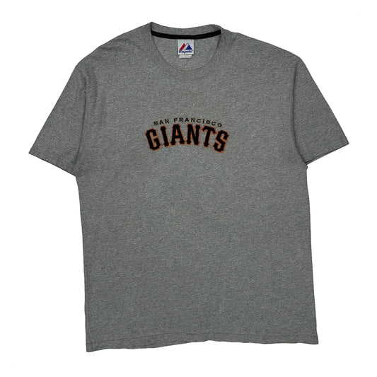Vintage San Francisco Giants Majestic Mlb T-Shirt - Large Grey Cotton