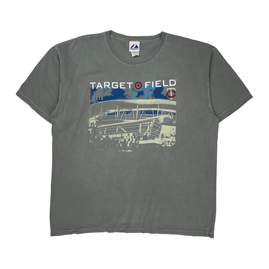 Minnesota Twins Majestic Mlb T-Shirt - XL Grey Cotton