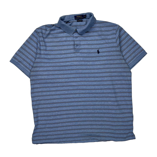 Polo By Ralph Lauren Striped Polo Shirt - XL Blue Cotton