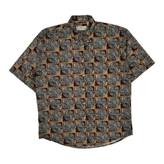 None Natural Issue Short Sleeve Shirt - Medium Multicoloured Cotton