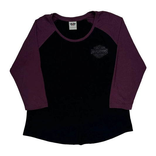 American Legend Harley Davidson Long Sleeve T-Shirt - Small Purple Cotton