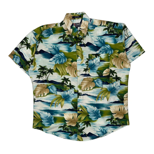 Chaps Ralph Lauren Floral Hawaiian Shirt - Large Multicoloured Cotton