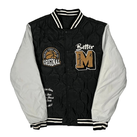 Golden Time Unbranded Varsity Jacket - Large White Polyester