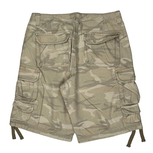 Lee Camo Cargo Shorts - 34W 12L Beige Cotton