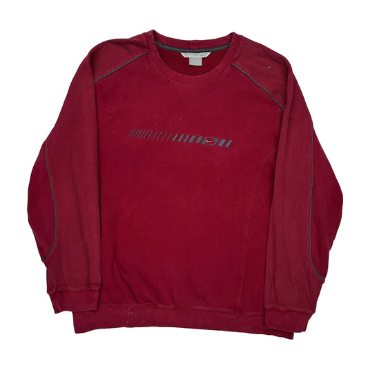 Vintage Nike Sweatshirt - 2XL Red Cotton