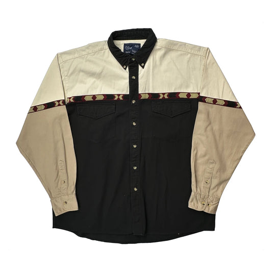 Wrangler Denim Shirt - XL Beige Cotton