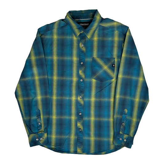 Marmot Checked Shirt - Medium Blue Cotton