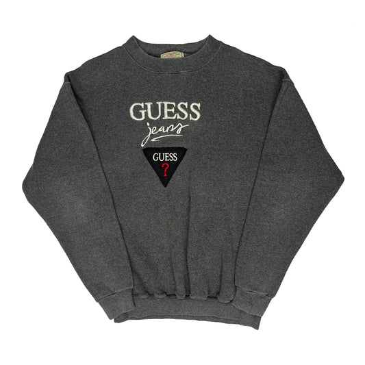 Vintage 90S Guess Sweatshirt - Small Grey Cotton