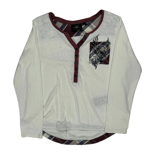 Motorclothes Harley Davidson Long Sleeve T-Shirt - Large White Cotton
