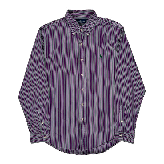 Ralph Lauren Striped Shirt - Large Purple Cotton