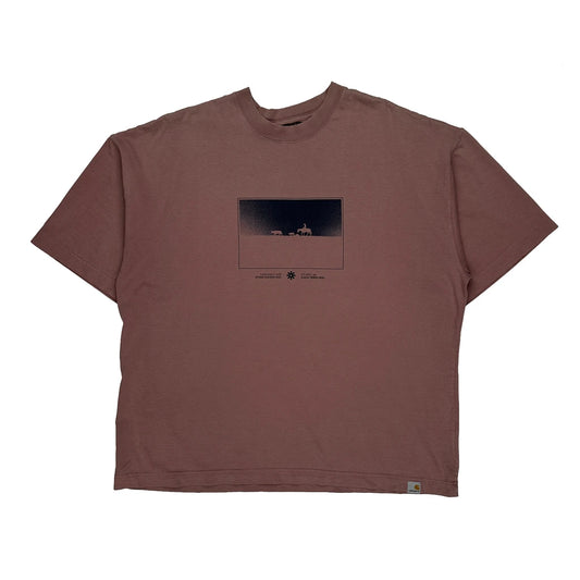 Work In Progress Carhartt Graphic T-Shirt - 2XL Brown Cotton