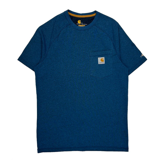 Vintage Relaxed Fit Carhartt T-Shirt - Small Blue Polyester