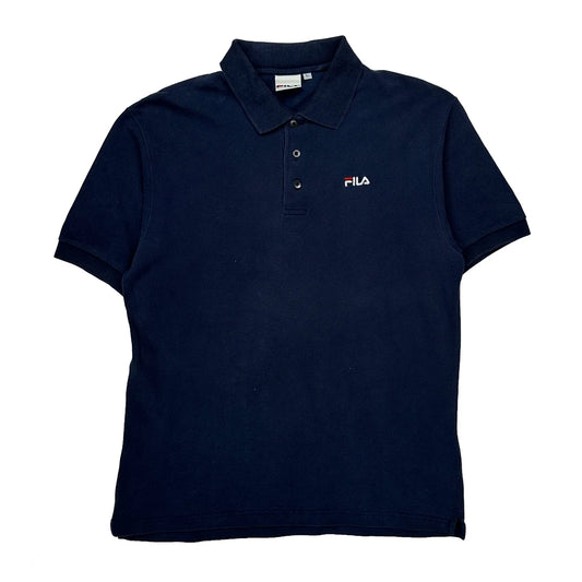 Vintage Fila Polo Shirt - Large Navy Cotton