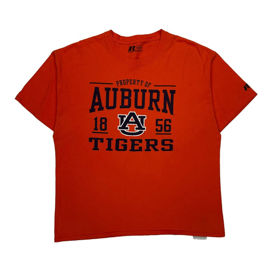 Vintage Auburn Tigers Russell Athletic College T-Shirt - XL Orange Cotton