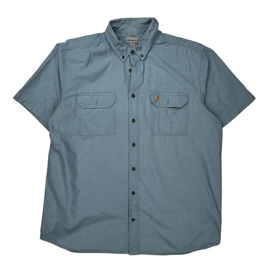Carhartt Short Sleeve Shirt - 2XL Blue Cotton