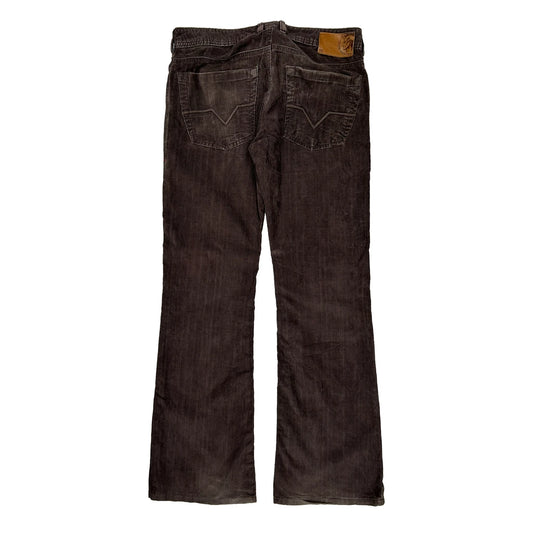 Diesel Slim Bootcut Cord Trousers - 32″ Waist Brown Corduroy