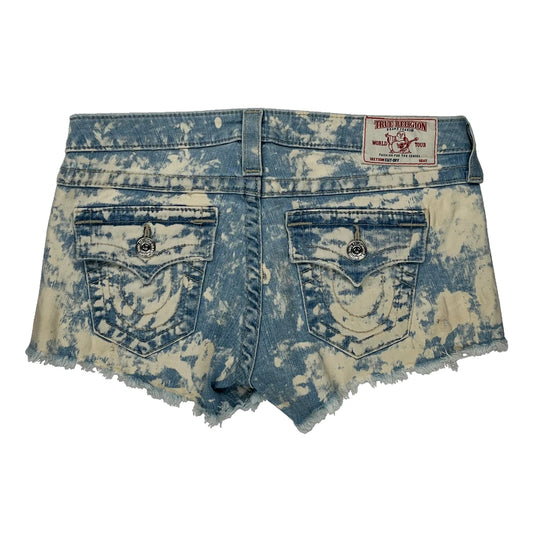 True Religion Denim Shorts - 30W UK 6 Acid Wash Denim