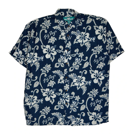 Big Dogs Floral Hawaiian Shirt - Small Blue Cotton