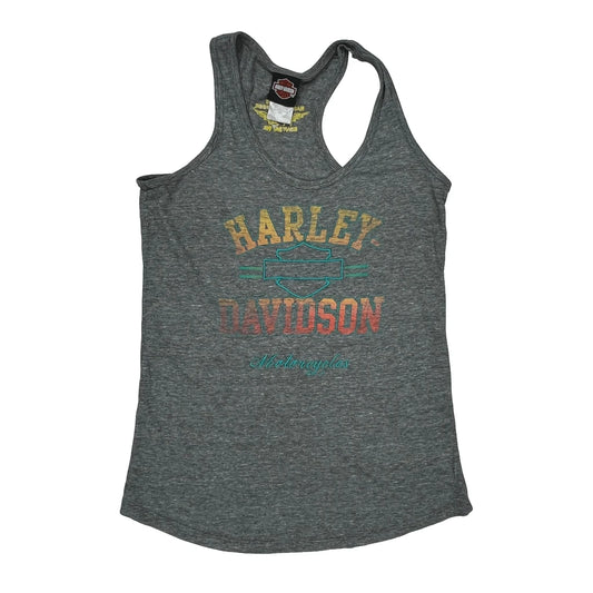 Harley Davidson Graphic Vest - Large Grey Cotton Blend