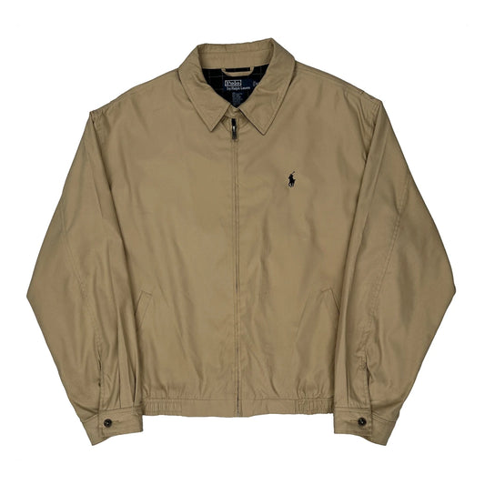 Vintage Polo By Ralph Lauren Harrington Jacket - XL Beige Polyester