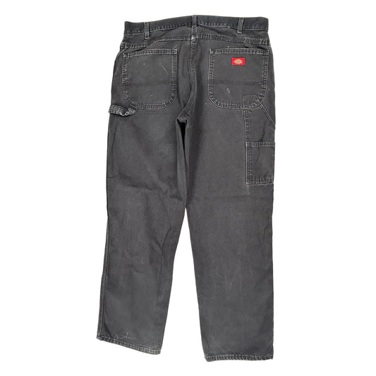 Dickies Double Knee Carpenter Trousers - 36W 31L Black Cotton