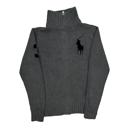 Vintage Age 10-12 Polo By Ralph Lauren Zip Up - Medium Grey Cotton