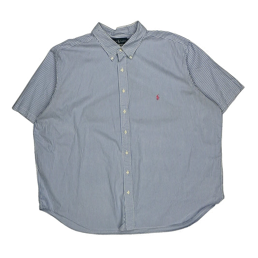 Ralph Lauren Striped Short Sleeve Shirt - 3XL Blue Cotton