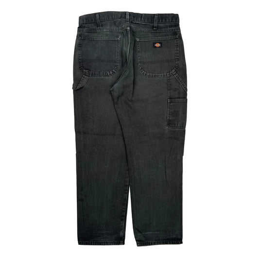 Dickies Carpenter Trousers - 36W 30L Black Cotton