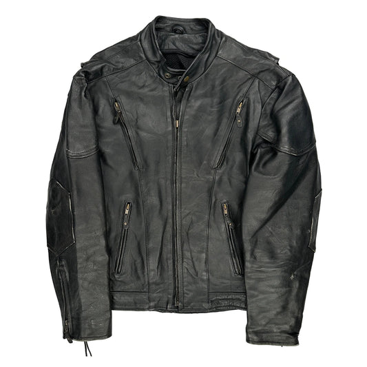 Unbranded Motorcycle Leather Jacket - Large Black Leather