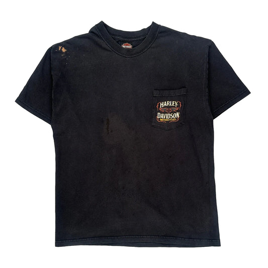 Harley Davidson Graphic T-Shirt - Large Black Cotton