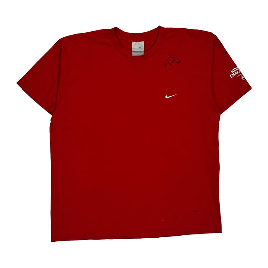 Nike Graphic T-Shirt - Large Red Cotton