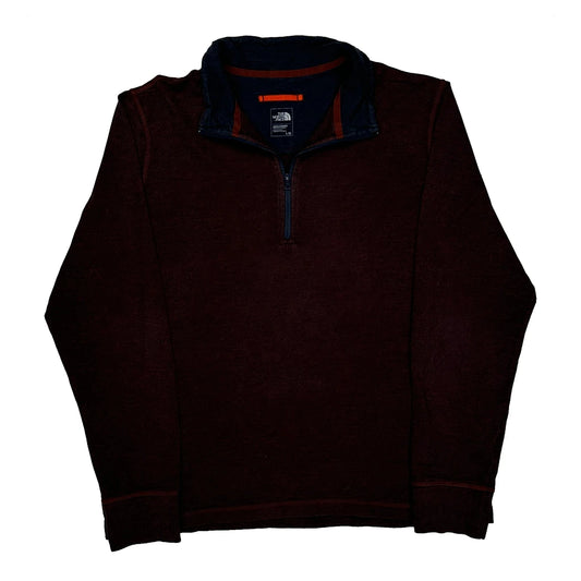The North Face Jumper - Large Burgundy Cotton Blend