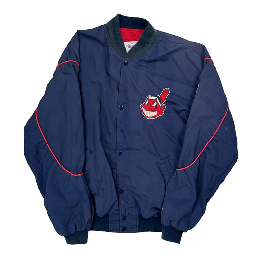 Vintage Cleveland Indians Starter Mlb Baseball Jacket - XL Navy Polyester