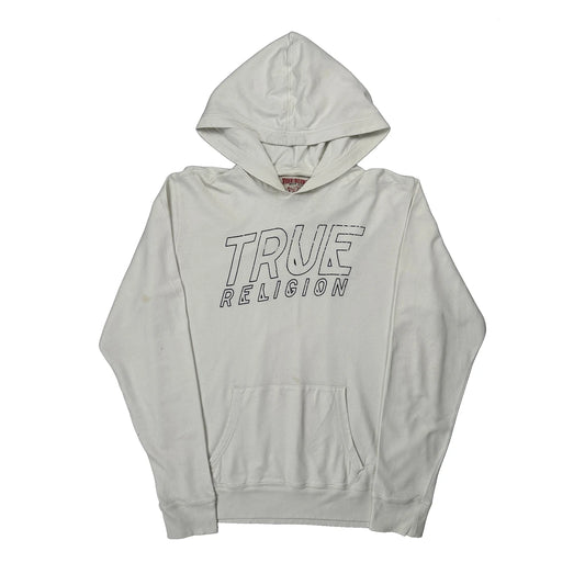 True Religion Spellout Hoodie - 2XL White Cotton