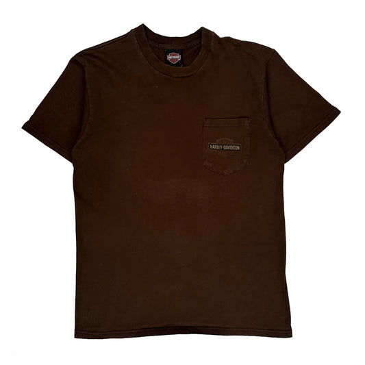 Sauk Prairie Harley Davidson Graphic T-Shirt - Large Brown Cotton