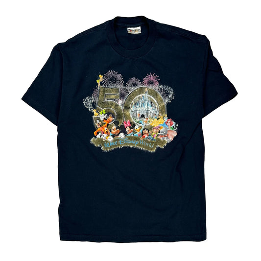 50Th Anniversary Disney Graphic T-Shirt - Large Black Cotton
