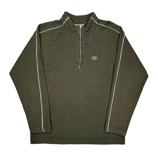 Nike 1/4 Zip - Large Green Cotton