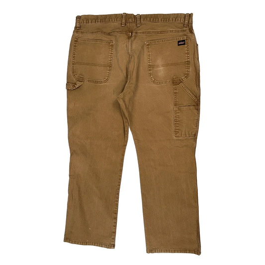 Dickies Double Knee Carpenter Trousers - 36W 29L Brown Cotton