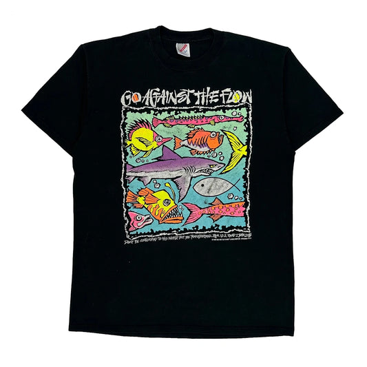 Jerzees Single Stitch T-Shirt - Large Black Cotton