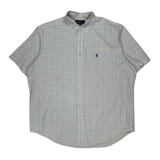 Ralph Lauren Checked Short Sleeve Shirt - 2XL White Cotton