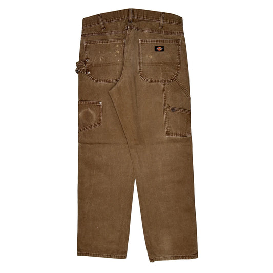 Dickies Carpenter Trousers - 34W 32L Brown Cotton