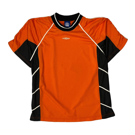 Vintage None Umbro Football Shirt - Large Orange Polyester